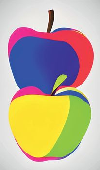 colorful background with colorful apple