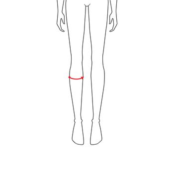 Women to do calf measurement fashion Illustration for size chart. 7.5 head size girl for site or online shop. Human body infographic template for clothes.