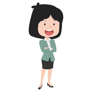 business womanman standing with crossed arms vector