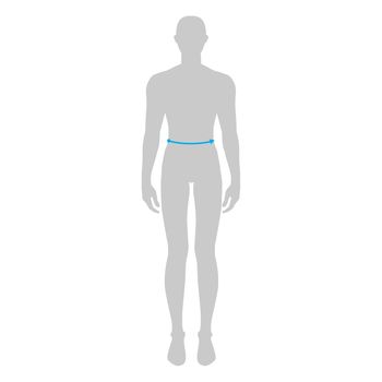 Men to do waist measurement fashion Illustration for size chart. 7.5 head size boy for site or online shop. Human body infographic template for clothes.