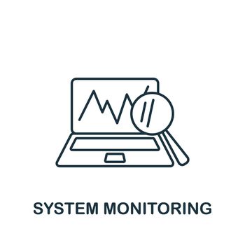 System Monitoring icon line. Simple element data science symbol for templates, web design and infographics.