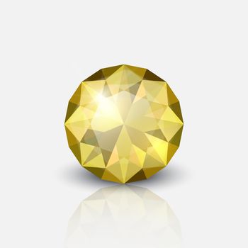 Vector 3d Realistic Transparent Gemstone, Diamond, Crystal, Rhinestone Icon Closeup Isolated on White. Jewerly Concept. Design Template, Clipart.