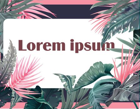 you can use bright tropical background with palm leaves to design banners, posters, backgrounds, ...etc.