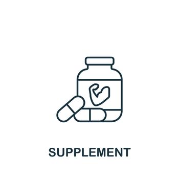 Supplement icon. Simple line element fitness symbol for templates, web design and infographics.
