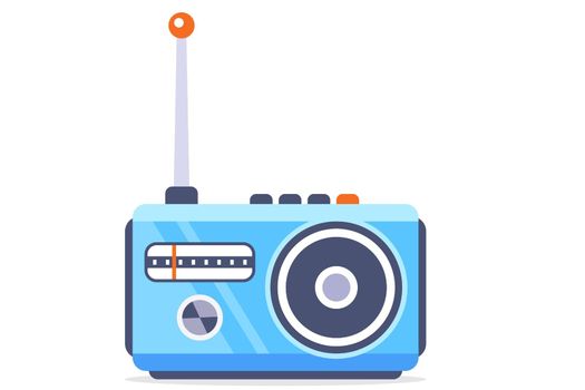 radio device for listening to audio broadcasts. flat vector illustration.