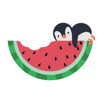 watermelon bite with penguin 