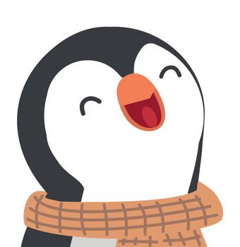 cute winter head penguin vector cartoon