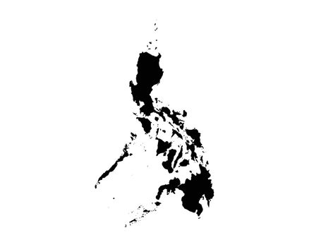 Philippines Map. Filipino Country Map. Black and White Pinoy National Nation Geography Outline Border Boundary Territory Shape Vector Illustration EPS Clipart