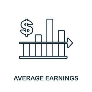 Average Earnings flat icon. Simple colors elements from auditors collection. Flat Average Earnings icon for graphics, wed design and more.