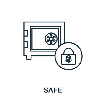 Safe icon. Simple line element safe symbol for templates, web design and infographics.