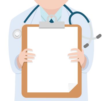 Doctor holding a clipboard background sign