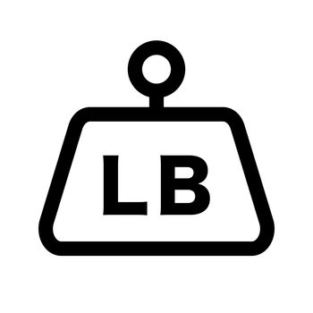 Pound weight icon. lb icon. Editable vector.