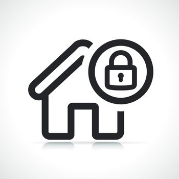 home lock secure icon black and white