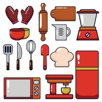 a set of kitchen tool collection designs, vector illustrations with various shapes