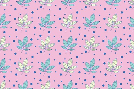 Seamless pattern with abstract flowers. Vector design with ornamental plants, can be used for textiles, wallpaper, children clothing, wrapping paper. Vector illustration