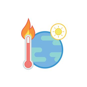 Global warming icon isolated on white background. Vector illustration