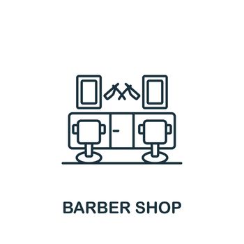 Barber Shop icon. Simple line element symbol for templates, web design and infographics..
