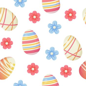 Cute realistic Easter egg painted with green wavy stripes. Can be used as easter hunt element for web banners, posters and web pages. Stock vector illustration in cartoon style.