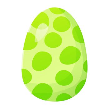 Cute realistic Easter egg painted with green handmade polka dot pattern. Can be used as easter hunt element for web banners, posters and web pages.