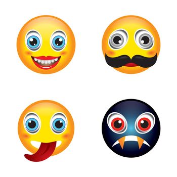 mustache emoticon image illustration design
