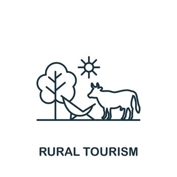 Rural Tourism icon. Simple line element travel symbol for templates, web design and infographics..