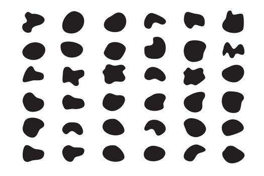 Random blob organic pattern spot shape. Amorphous ink blob geometric round pattern. Vector illustration