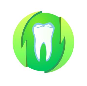 Logotype with healthy teeth, Vector Sign on white background