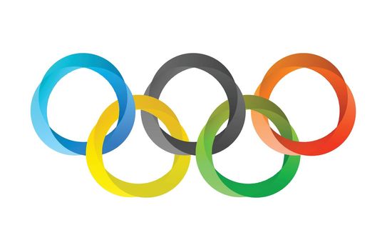Olympics Circles in Modern Style isolated on white, Vector Illustration EPS10