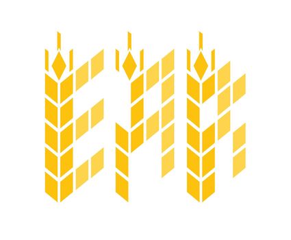 Logo with wheat ears with on white background. Sign of Nature Product of High Quality.