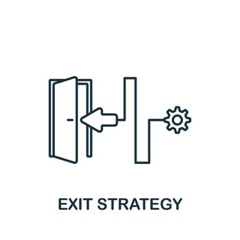 Exit Strategy icon. Simple line element crowdfunding symbol for templates, web design and infographics..
