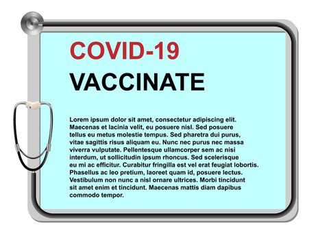 Vector background of coronavirus vaccine on white background. Vector illustration for web design. Vaccination with a vial with vaccine and syringe for immunization covid19