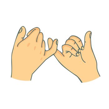 Pinky promise hands vector icon sign