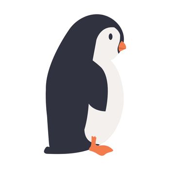 Penguin bird fat cartoon vector sign
