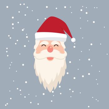 Santa face cartoon character icon flat design