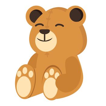 happy brown teddy bear cartoon vector