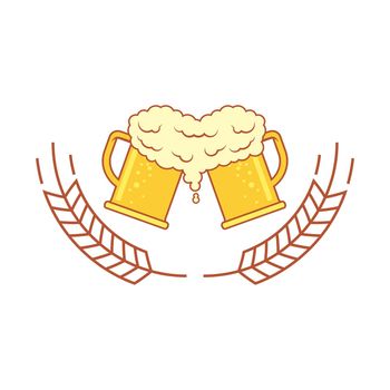 Beer craft logo vector illustration flat design template