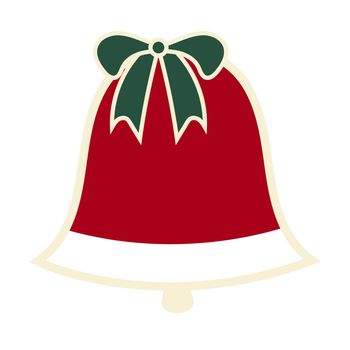 Christmas bell pictogram vector illustration.