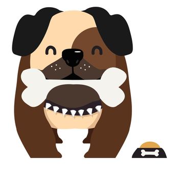 cute Dog french bulldog  doodle cartoon