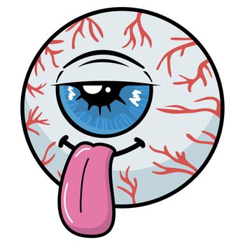 Big blood eye ball monster cartoon vector
