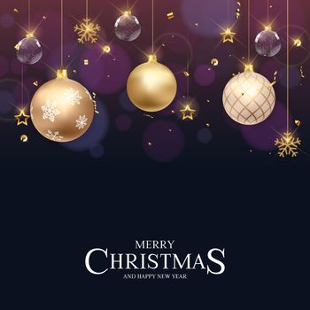 Christmas Holiday Party Background. Happy New Year and Merry Christmas Poster Template. Vector Illustration.