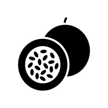 Passion fruit or maracuya vector glyph icon. Graph symbol for food and drinks web site, apps design, mobile apps and print media, logo, UI