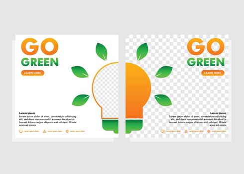 go green social media post template. social media post for go green campaign design concept