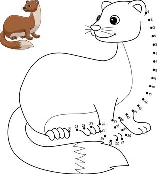 A cute and funny connect-the-dots coloring page of a Weasel Animal. Provides hours of coloring fun for children. Color, this page is very easy. Suitable for little kids and toddlers.