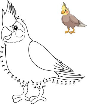A cute and funny connect-the-dots coloring page of a Cockatiel. Provides hours of coloring fun for children. Color, this page is very easy. Suitable for little kids and toddlers.