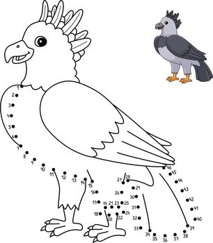 A cute and funny connect-the-dots coloring page of a Harpy Eagle. Provides hours of coloring fun for children. Color, this page is very easy. Suitable for little kids and toddlers.