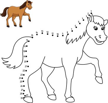 A cute and funny connect-the-dots coloring page of a Horse. Provides hours of coloring fun for children. Color, this page is very easy. Suitable for little kids and toddlers.