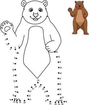 A cute and funny connect-the-dots coloring page of a Bear. Provides hours of coloring fun for children. Color, this page is very easy. Suitable for little kids and toddlers.