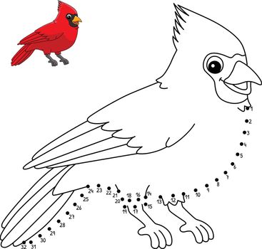 A cute and funny connect-the-dots coloring page of a Cardinal Animal. Provides hours of coloring fun for children. Color, this page is very easy. Suitable for little kids and toddlers.