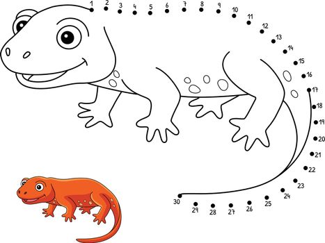 A cute and funny connect-the-dots coloring page of a Newt. Provides hours of coloring fun for children. Color, this page is very easy. Suitable for little kids and toddlers.