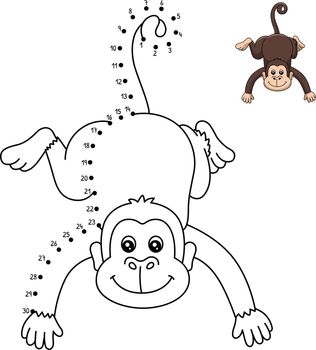 A cute and funny connect-the-dots coloring page of a Monkey. Provides hours of coloring fun for children. Color, this page is very easy. Suitable for little kids and toddlers.